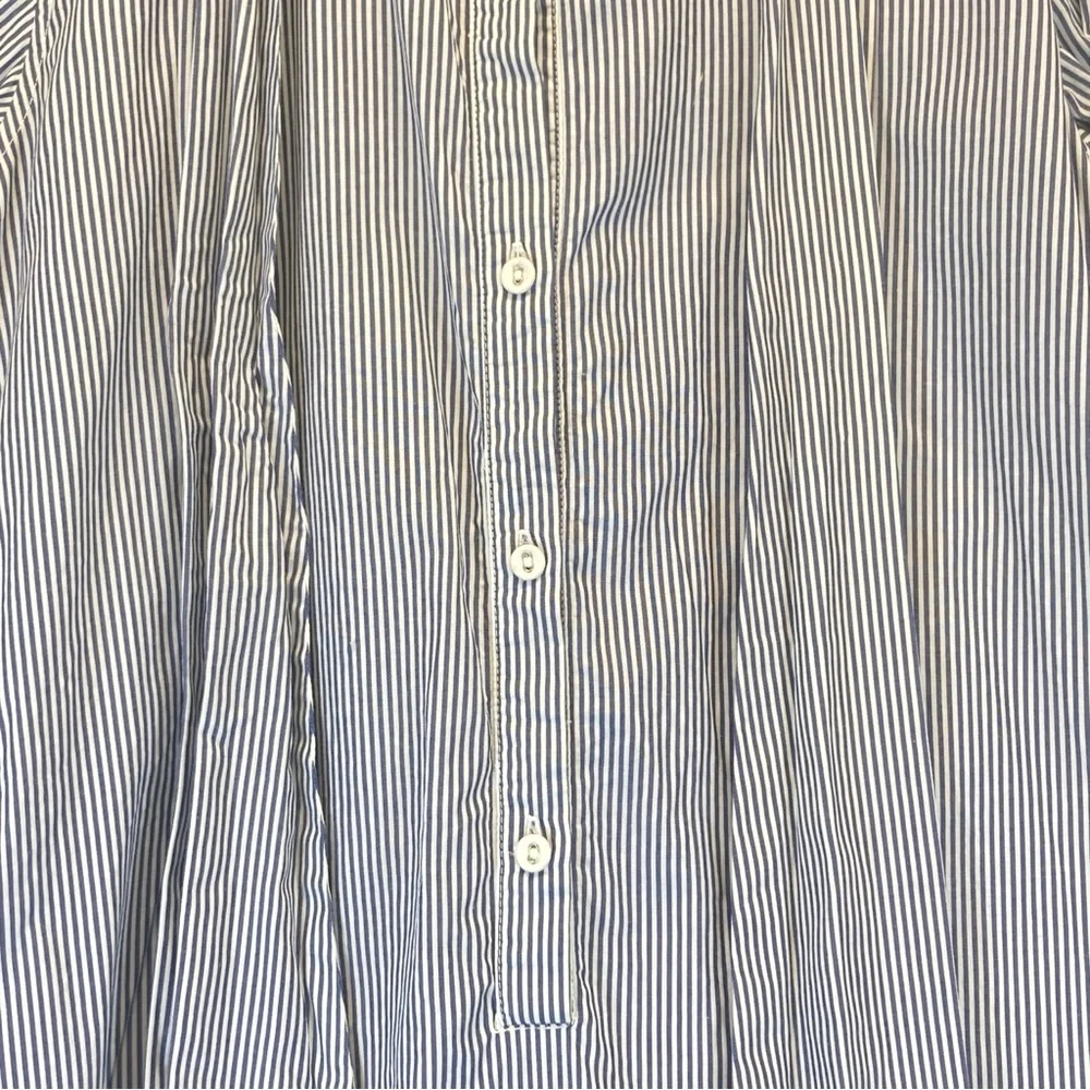 Nili Lotan Shirt Dress Blue White Striped Button Down Front XS long Sleeve - Picture 16 of 16